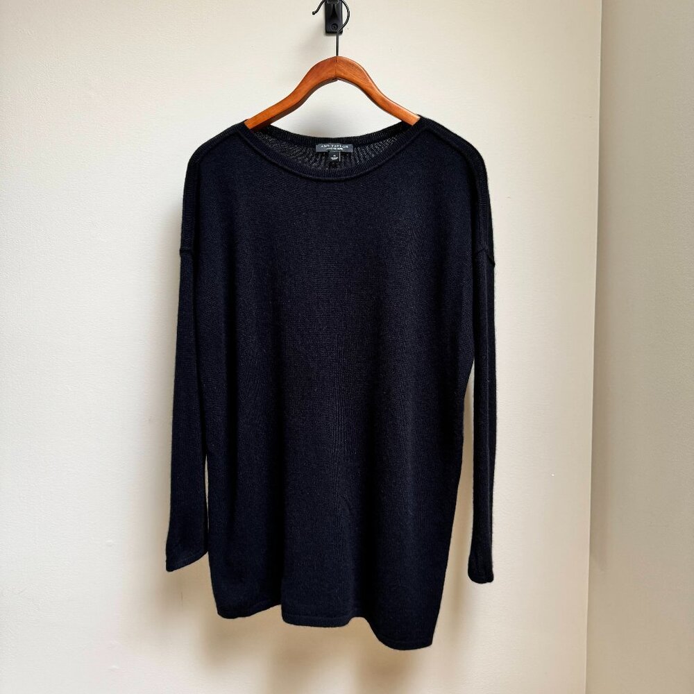 Ann Taylor Cashmere Boatneck Asymmetrical Sweater